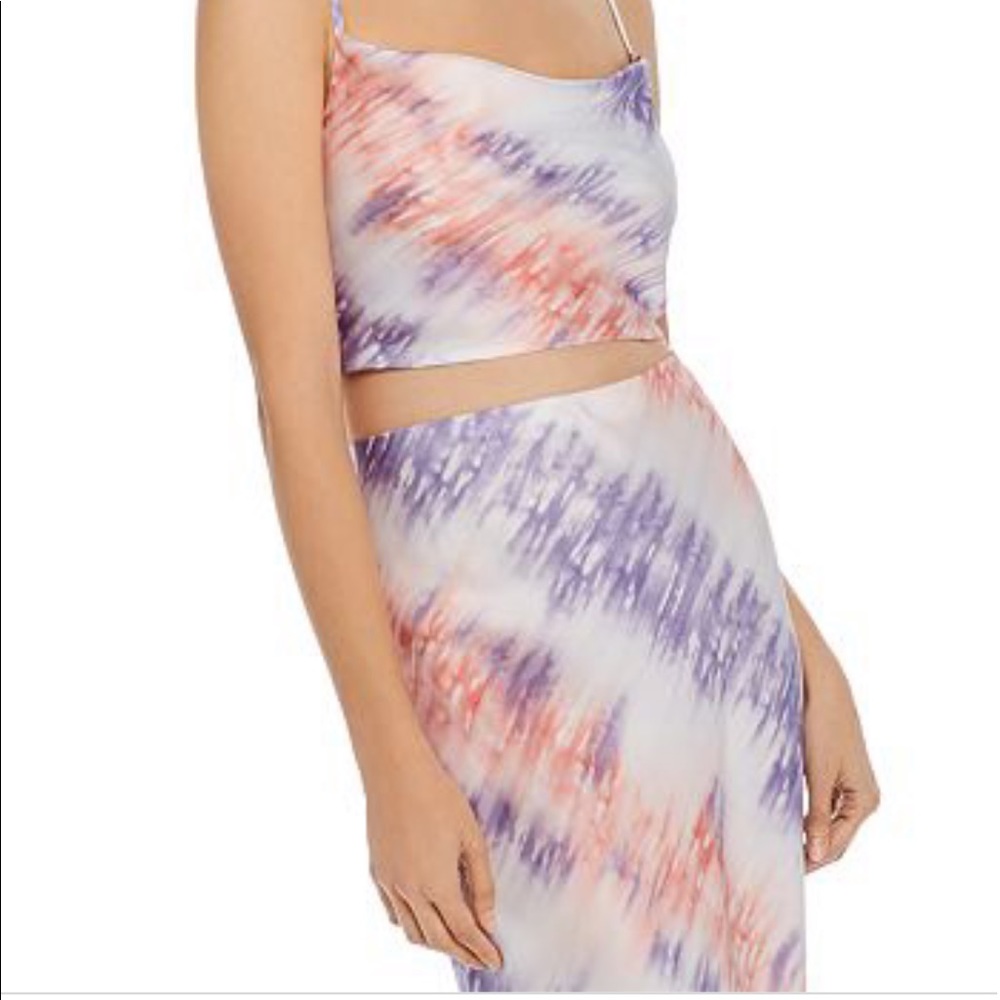 2PC Tye Dye midi slip skirt & crop top set!